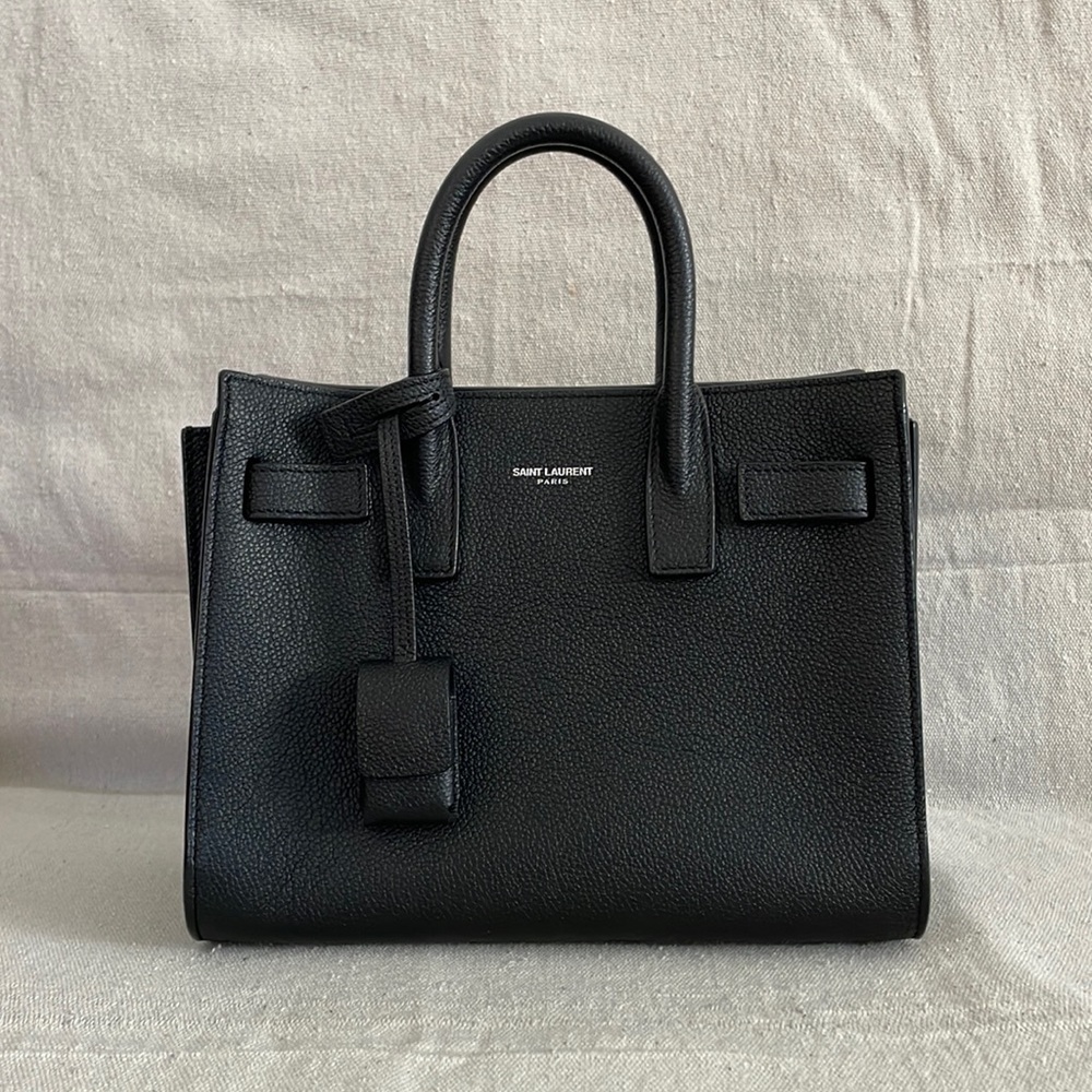 Saint Laurent Black Grained Leather Nano Sac De Jour